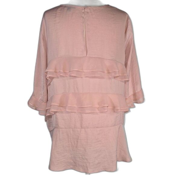 Who What Wear Dusty Rose Ruffled Tunic Blouse Size Medium - Picture 6 of 8